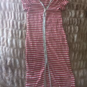 Mango Red and White Striped Maxi Dress